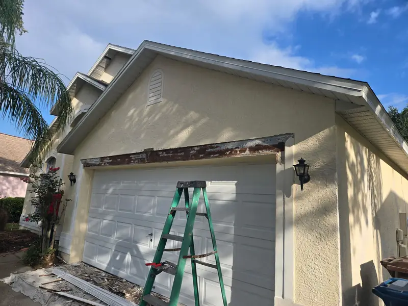 Damaged header removed down to sound framing