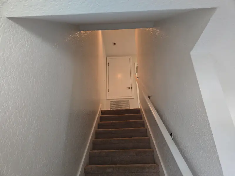 Stairwell painted floor to ceiling