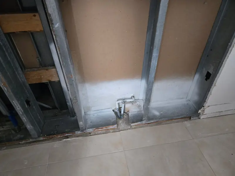 Damaged section removed to clean, sound framing